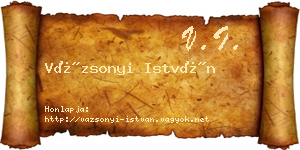 Vázsonyi István névjegykártya